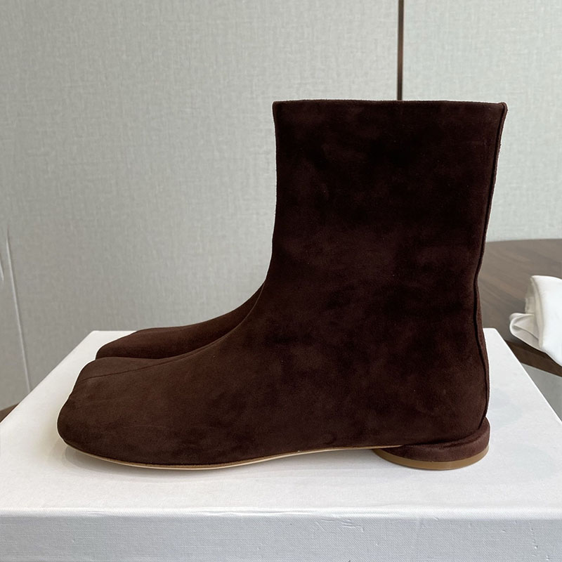 Leatherwork Designs - Chelsea Boots Women Suede Flat Bottom