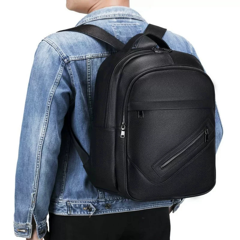 Black Genuine Leather Laptop B - Leather Work Rucksack Mens review and price