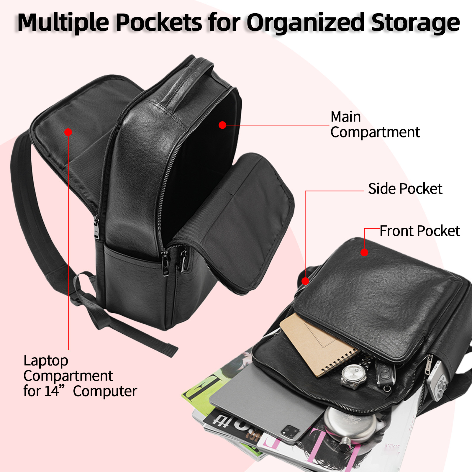 Black Genuine Leather Backpack - Leather Work Rucksack Mens review and price
