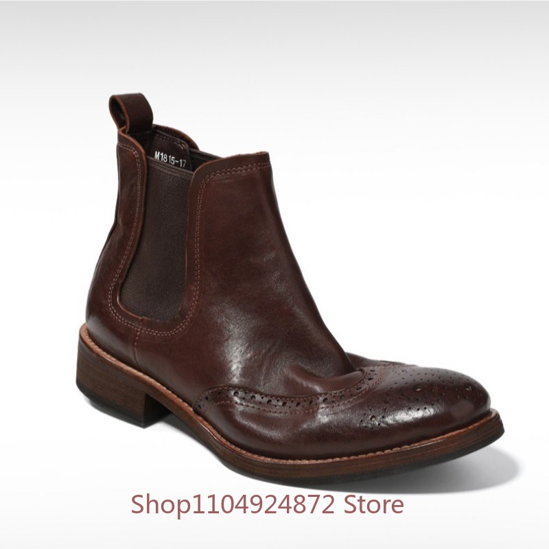Vintage Brogue Chelsea Boots M - Leatherwork Designs review and price