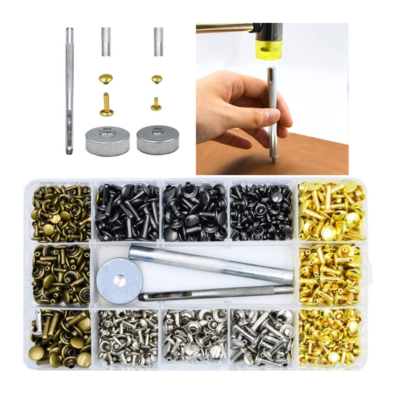 180Sets Leather Rivets 6mm/8mm - Rivet Setter Tool review and price