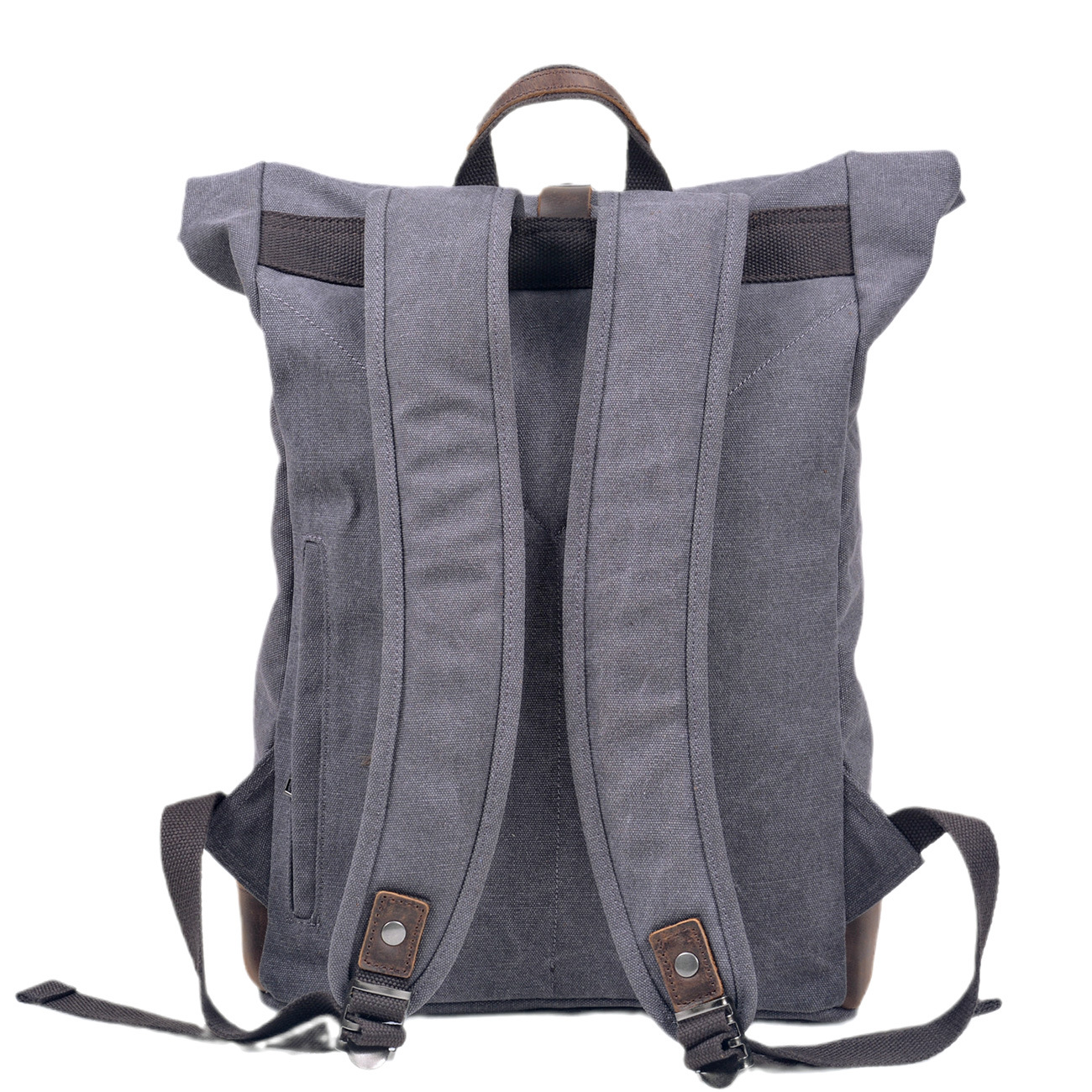Men’s Waxed‑Canvas Roll‑Top Ru - Leather Work Rucksack Mens review and price