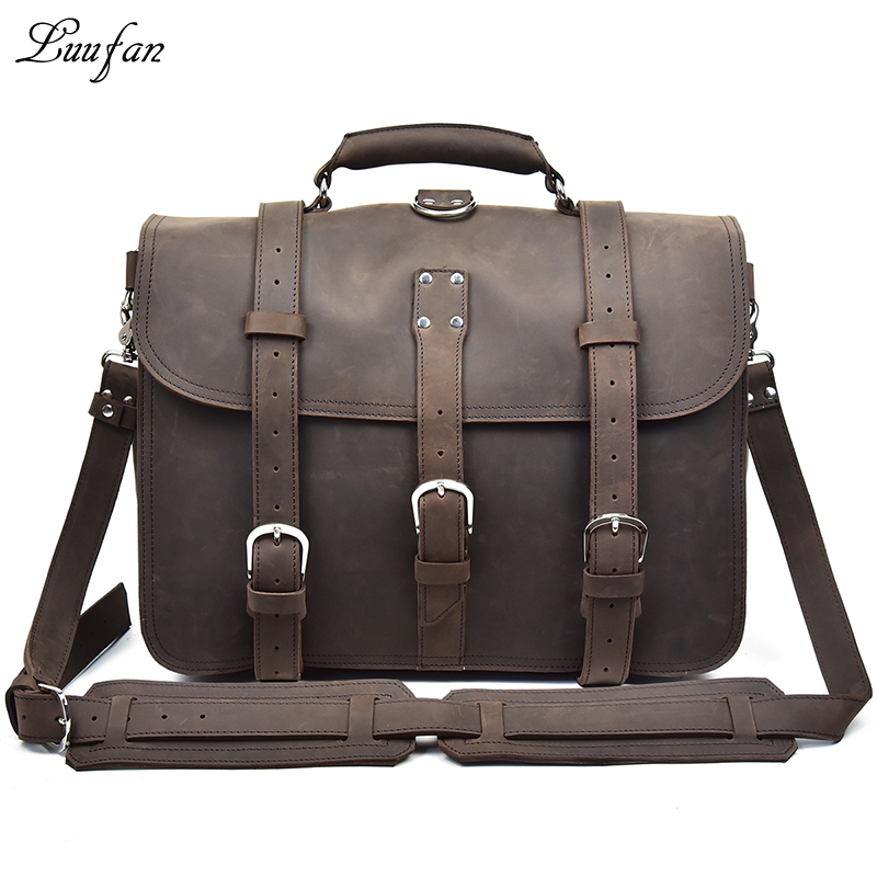Men Thick Crazy Horse Leather  - Leather Work Rucksack Mens review and price