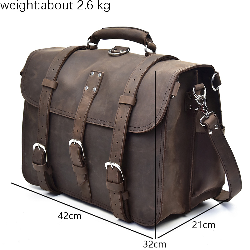 Men Thick Crazy Horse Leather  - Leather Work Rucksack Mens review and price